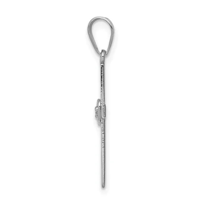 Goldia Necklaces Solid 14k White Gold 01ct Simulated CZ Heart Cross Pendant