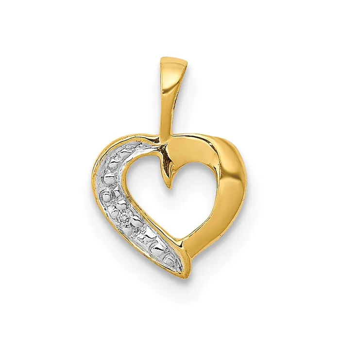 Goldia Necklaces Solid 14k Yellow Gold 01ct Simulated CZ Heart Pendant