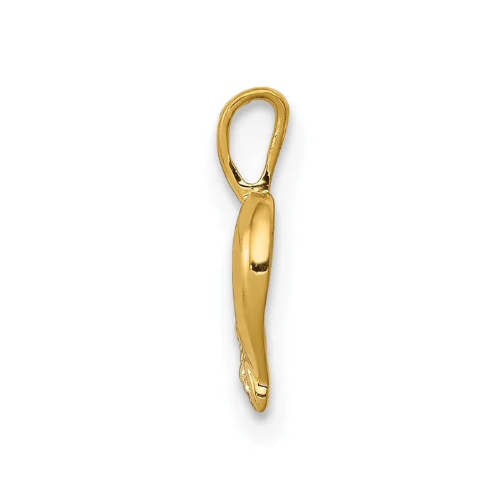 Goldia Necklaces Solid 14k Yellow Gold 01ct Simulated CZ Heart Pendant