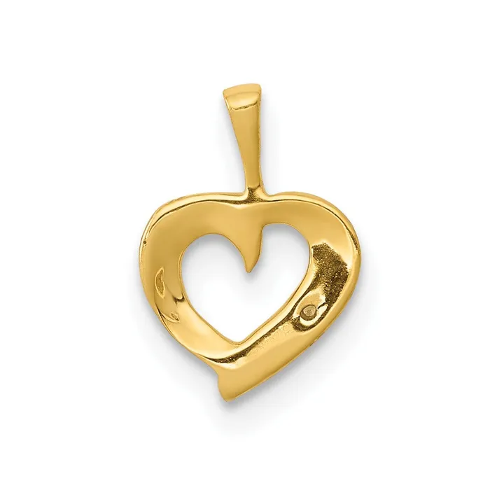 Goldia Necklaces Solid 14k Yellow Gold 01ct Simulated CZ Heart Pendant