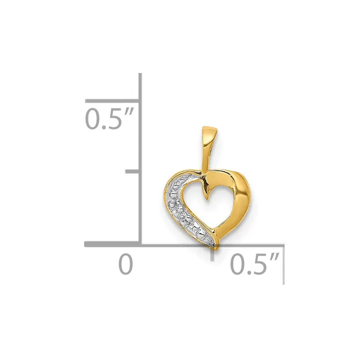 Goldia Necklaces Solid 14k Yellow Gold 01ct Simulated CZ Heart Pendant