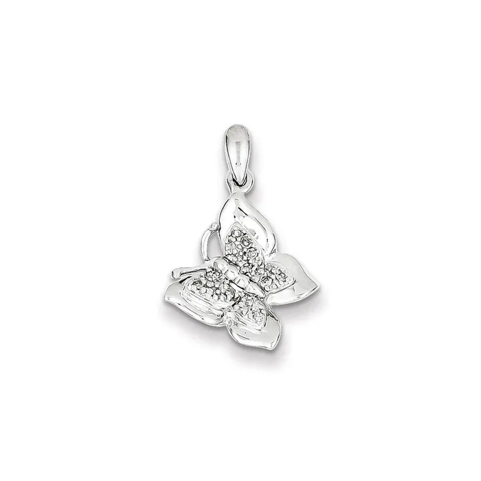 Goldia Necklaces Sterling Silver Diamond Butterfly Pendant