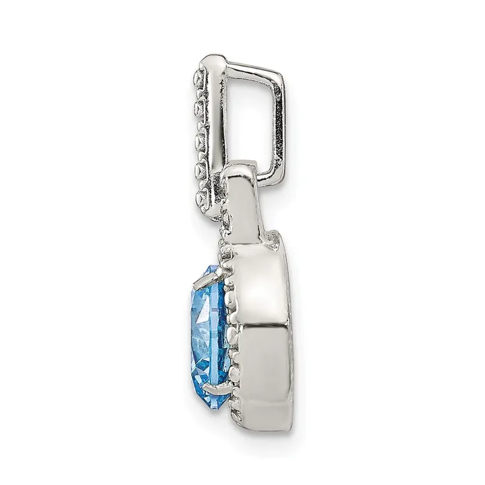 Goldia Necklaces Sterling Silver Polished Topaz and White CZ Pendant