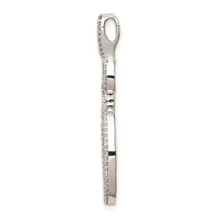 Goldia Necklaces Sterling Silver Rhodium Diamond Oval Pendant