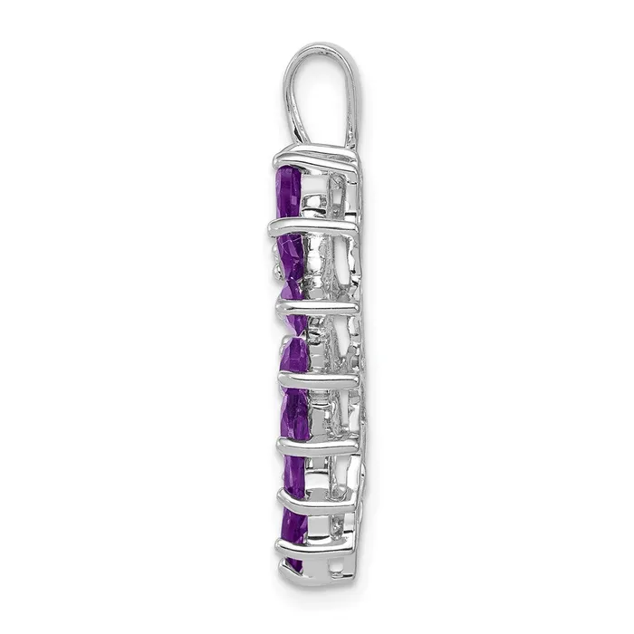 Goldia Necklaces Sterling Silver Rhodium Plated Marquise Amethyst Heart Pendant