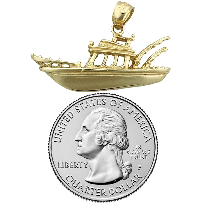 Goldia PreStyled Sets 14K Gold Fishing Boat Pendant