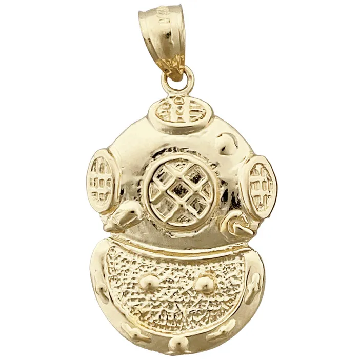Goldia PreStyled Sets 14K Gold Scuba Diving Helmet Pendant