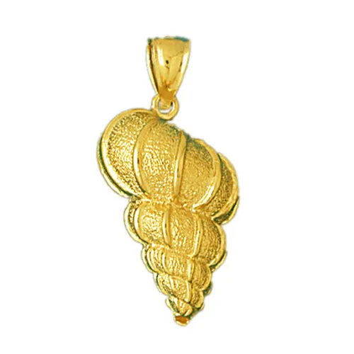 Goldia PreStyled Sets 14K Gold Wentletrap Gastropod Mollusk Shell Pendant