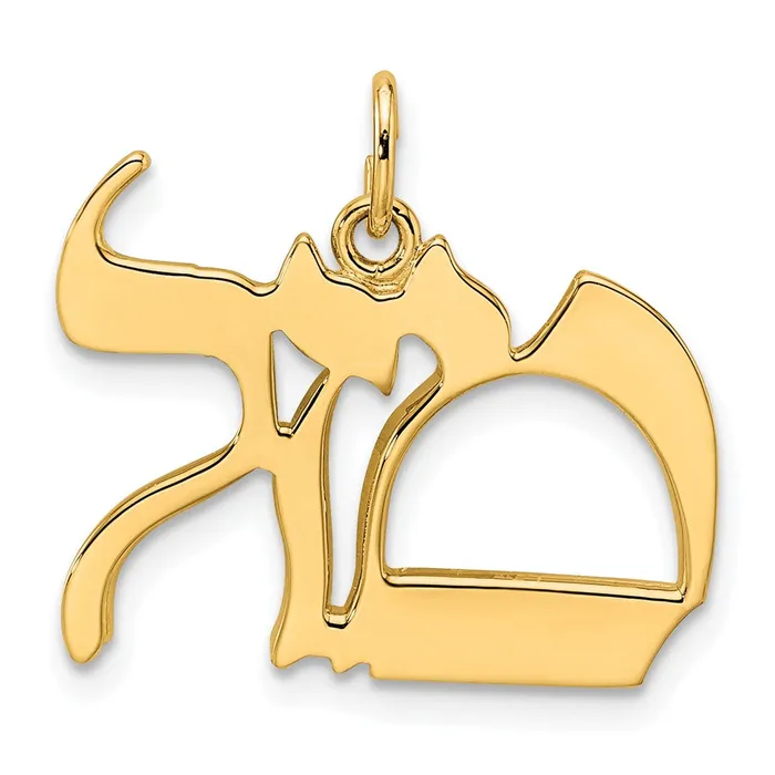 Goldia PreStyled Sets 14k Yellow Gold Polished Solid Mazel Symbol Pendant Goldia PreStyled Sets 14k Yellow Gold Polished Solid Mazel Symbol Pendant