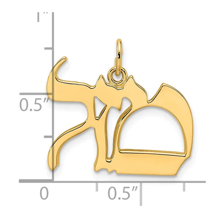 Goldia PreStyled Sets 14k Yellow Gold Polished Solid Mazel Symbol Pendant