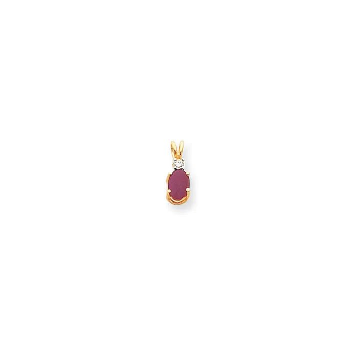 Goldia PreStyled Sets 14K Yellow Gold Ruby Real Diamond pendant