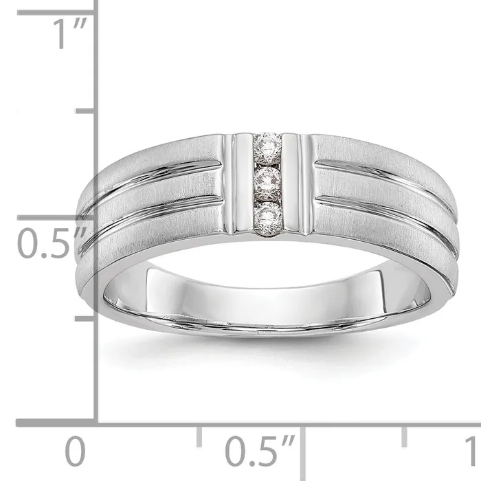 Goldia Rings 012ct CZ Solid Real 14K White Gold Mens Wedding Band Ring
