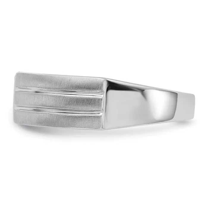 Goldia Rings 012ct CZ Solid Real 14K White Gold Mens Wedding Band Ring