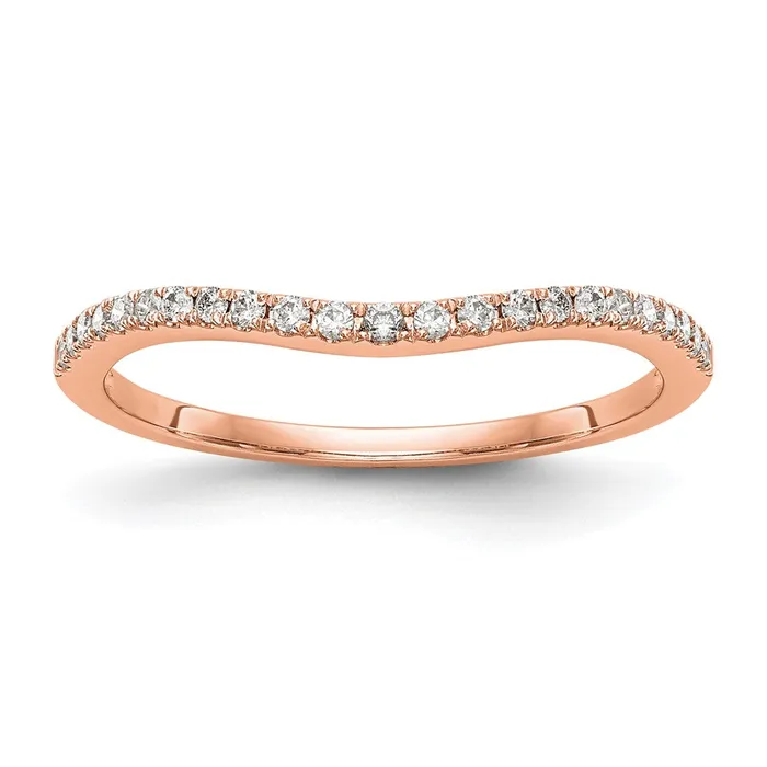 Goldia Rings 015ct CZ Solid Real 14k Rose Gold Wedding Wedding Band Ring