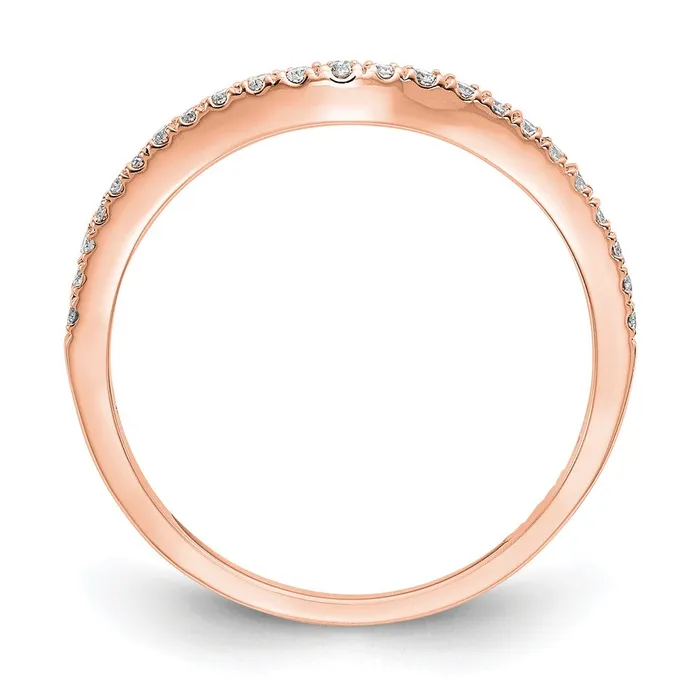 Goldia Rings 015ct CZ Solid Real 14k Rose Gold Wedding Wedding Band Ring