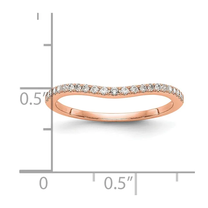 Goldia Rings 015ct CZ Solid Real 14k Rose Gold Wedding Wedding Band Ring