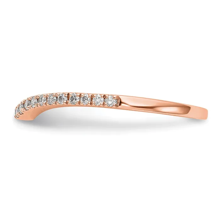 Goldia Rings 015ct CZ Solid Real 14k Rose Gold Wedding Wedding Band Ring