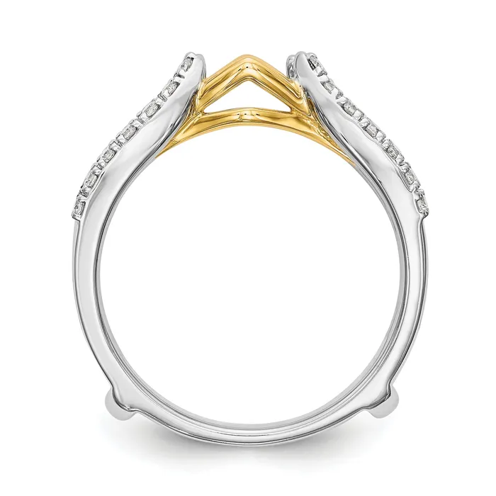 Goldia Rings 025ct CZ Solid Real 14K Twotone GuardRing