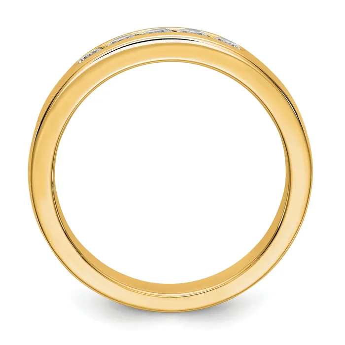 Goldia Rings 030ct CZ Solid Real 14K Yellow Gold 525mm Stone Channel Wedding Band Ring