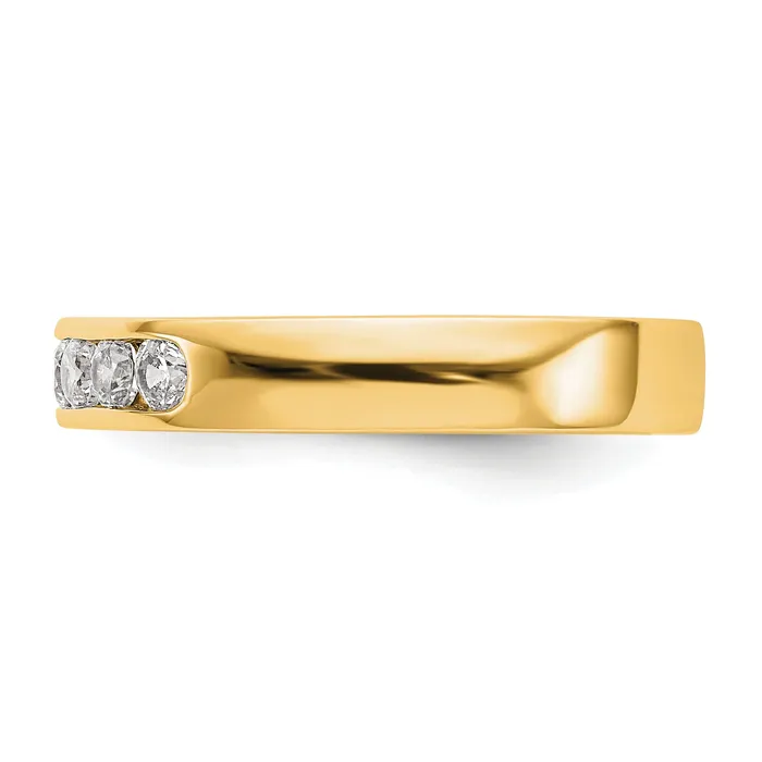 Goldia Rings 030ct CZ Solid Real 14K Yellow Gold 525mm Stone Channel Wedding Band Ring