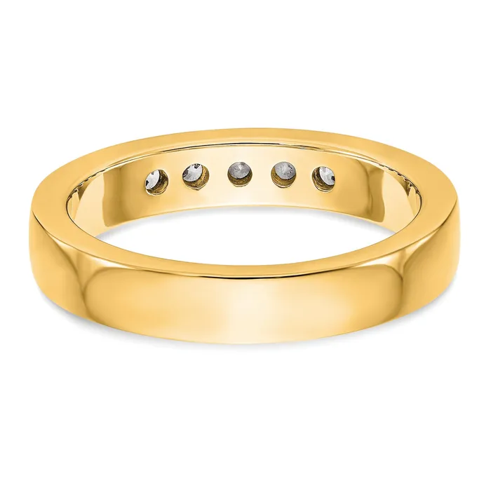 Goldia Rings 030ct CZ Solid Real 14K Yellow Gold 525mm Stone Channel Wedding Band Ring