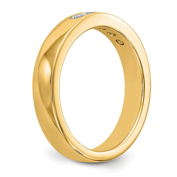 Goldia Rings 030ct CZ Solid Real 14K Yellow Gold 525mm Stone Channel Wedding Band Ring