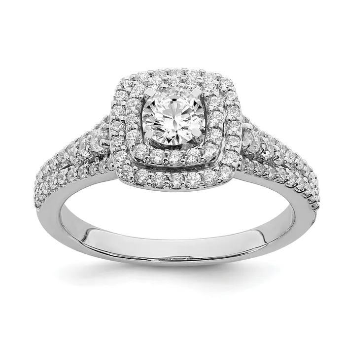 Goldia Rings 033ct CZ Solid Real 14k White Gold Engagement Ring