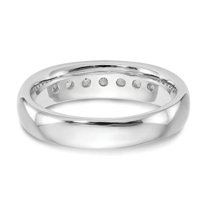 Goldia Rings 045ct CZ Solid Real 14K White Gold 7Stone Channel Wedding Band Ring