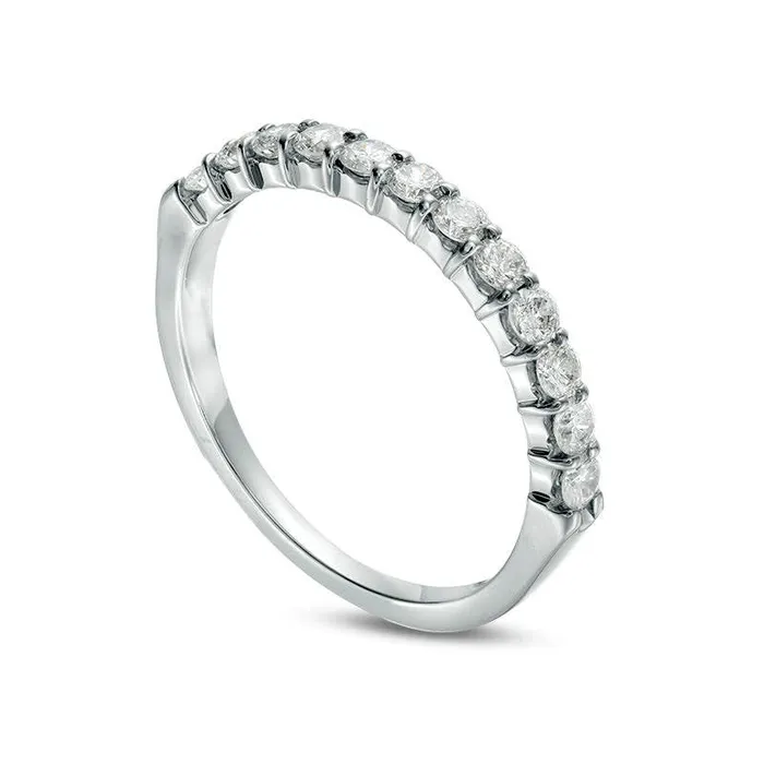 Goldia Rings 050 CT TW Natural Diamond Prong Band in Solid 14K White Gold Goldia Rings 050 CT TW Natural Diamond Prong Band in Solid 14K White Gold