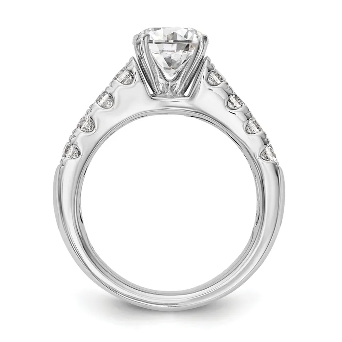 Goldia Rings 144ct CZ Solid Real 14K White Gold Peg Set Engagement Ring
