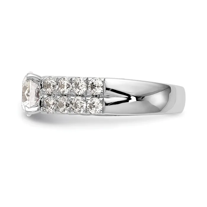 Goldia Rings 144ct CZ Solid Real 14K White Gold Peg Set Engagement Ring