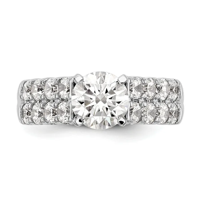 Goldia Rings 144ct CZ Solid Real 14K White Gold Peg Set Engagement Ring