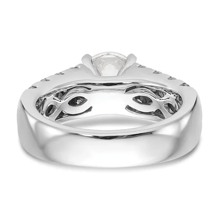 Goldia Rings 144ct CZ Solid Real 14K White Gold Peg Set Engagement Ring