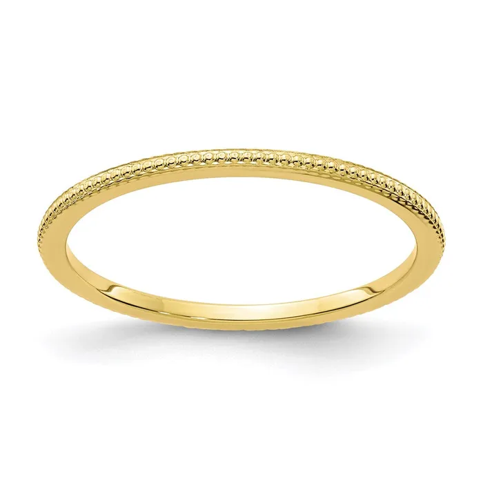 Goldia Rings 10K Gold 12mm Bead Stackable Band