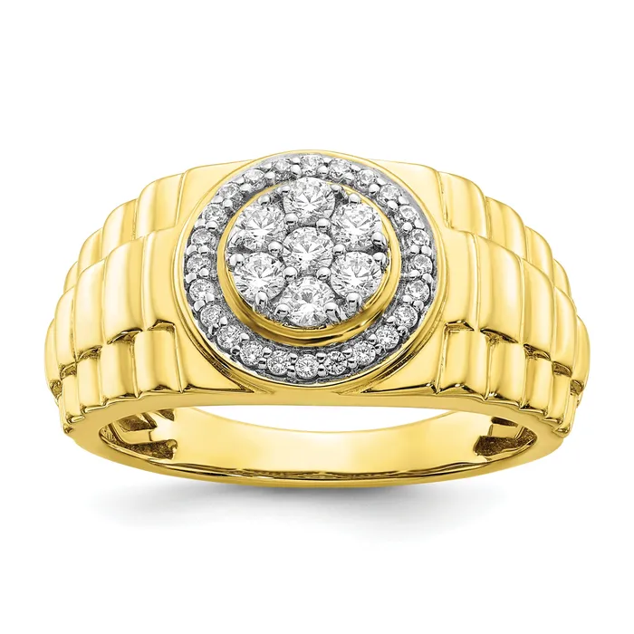 Goldia Rings 10k Yellow Gold 12 Ct Lab Grown Diamond VSSI G Mens Ring