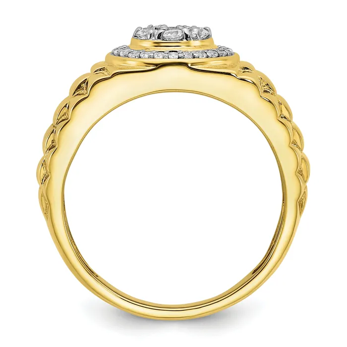 Goldia Rings 10k Yellow Gold 12 Ct Lab Grown Diamond VSSI G Mens Ring