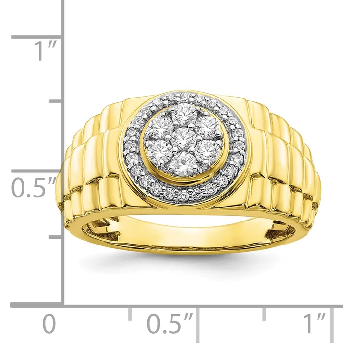 Goldia Rings 10k Yellow Gold 12 Ct Lab Grown Diamond VSSI G Mens Ring