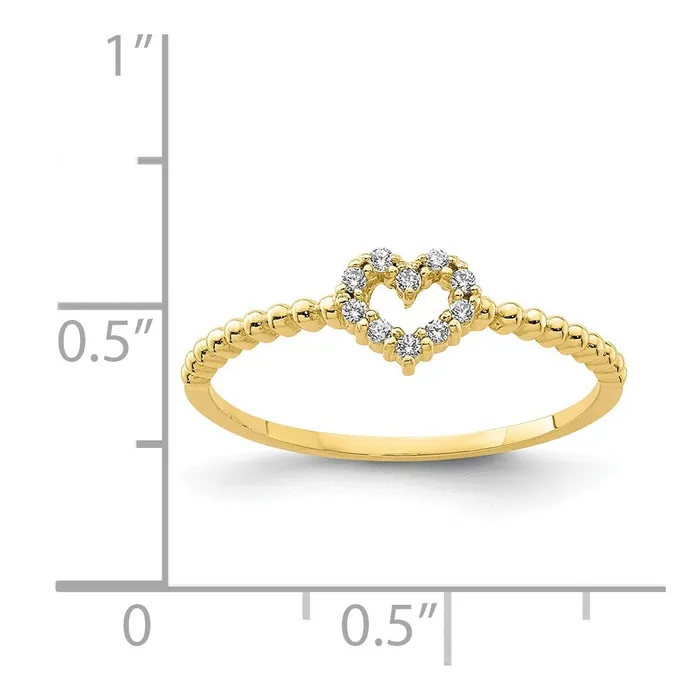 Goldia Rings 10K Yellow Gold Heart CZ Ring