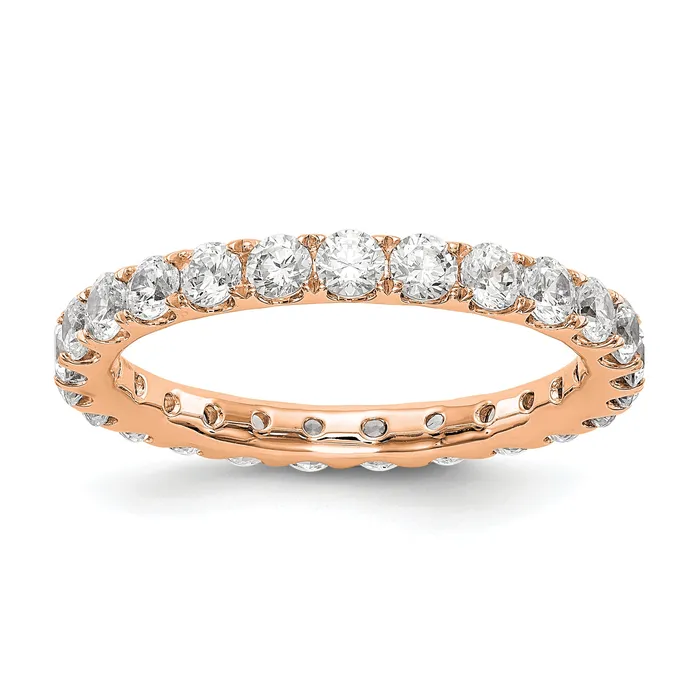 Goldia Rings 14k Rose Gold 1 12 Ct Lab Grown Diamond VSSI G Shared Prong Eternity Band Ring
