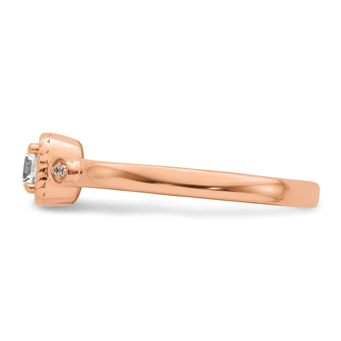 Goldia Rings 14K Rose Gold First Promise Lab Grown VSSI G Diamond Rope Edge Comp Ring