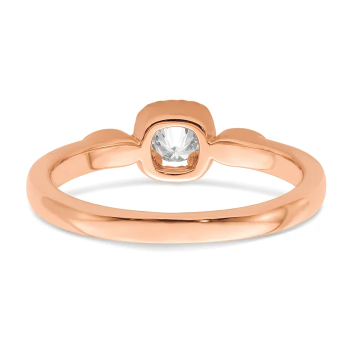 Goldia Rings 14K Rose Gold First Promise Lab Grown VSSI G Diamond Rope Edge Comp Ring
