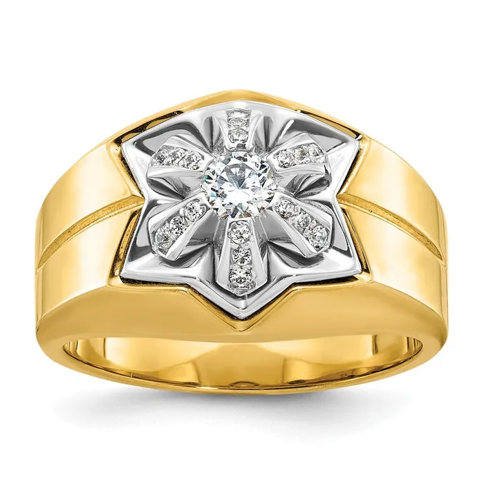 Goldia Rings 14k Twotone Gold Mens 38 carat Diamond Complete Ring