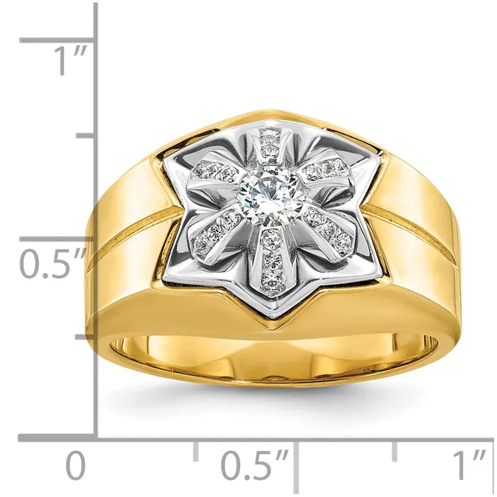 Goldia Rings 14k Twotone Gold Mens 38 carat Diamond Complete Ring