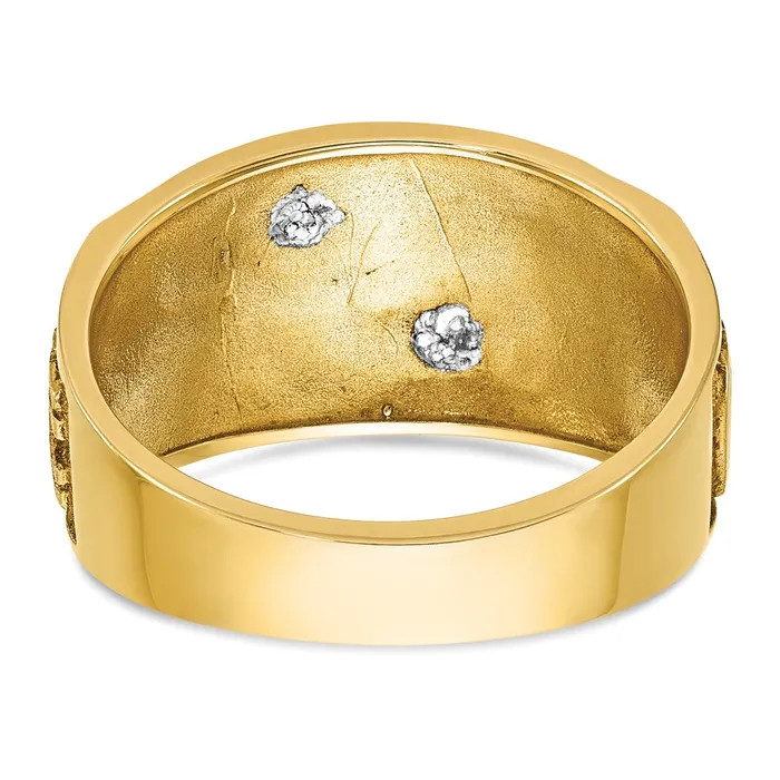 Goldia Rings 14k Twotone Gold Mens Polished and Textured with Multicolor Enamel Masonic Shriners Ring