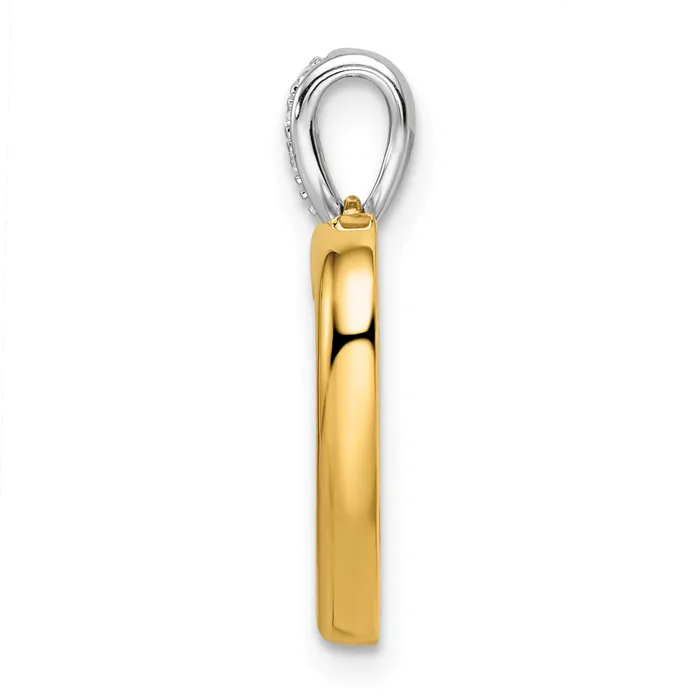 Goldia Rings 14k Twotone Two Tone 16 Ct Lab Grown Diamond VSSI G Dangle Double Heart Pendant
