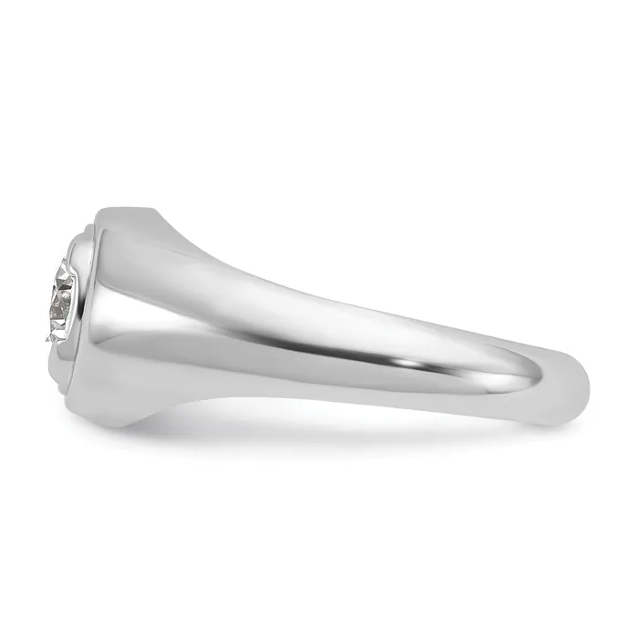 Goldia Rings 14k White Gold 1 Ct Lab Grown Diamond VSSI G Round Mens Ring