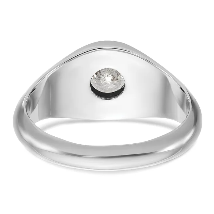 Goldia Rings 14k White Gold 1 Ct Lab Grown Diamond VSSI G Round Mens Ring