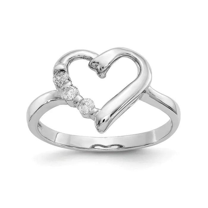 Goldia Rings 14K White Gold 10ct Diamond Heart Ring
