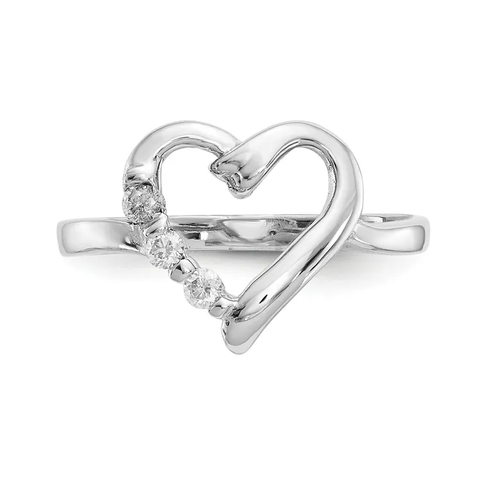 Goldia Rings 14K White Gold 10ct Diamond Heart Ring