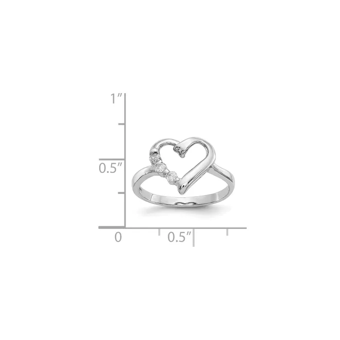 Goldia Rings 14K White Gold 10ct Diamond Heart Ring